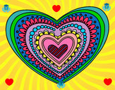 Dibujo Mandala corazón pintado por emilabbe99