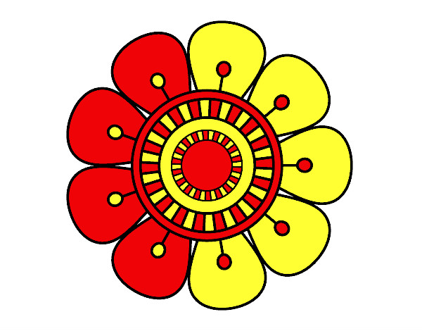Dibujo Mandala en forma de flor pintado por danielon