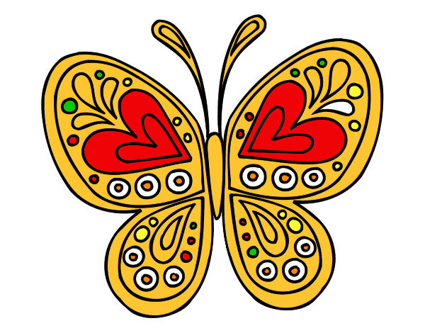 Dibujo Mandala mariposa pintado por danielon