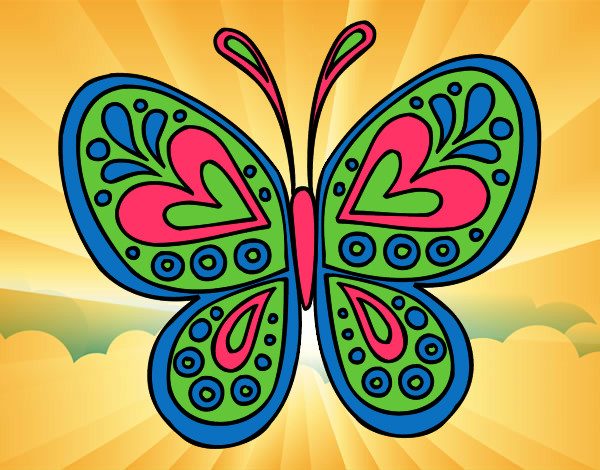 Dibujo Mandala mariposa pintado por odarleny12