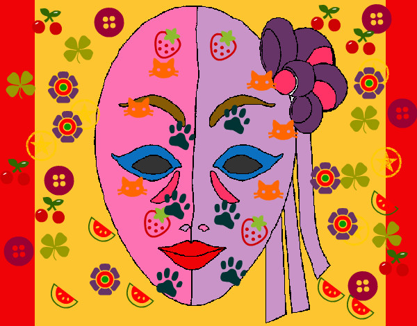 Dibujo Máscara italiana pintado por fbop