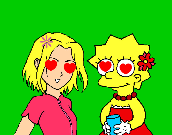 Dibujo Sakura y Lisa pintado por ahsoka