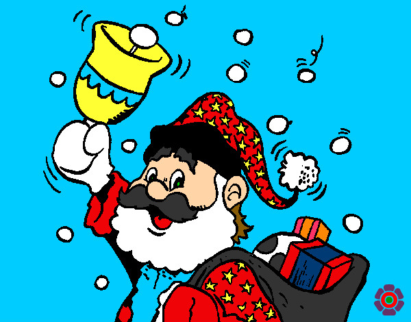 Dibujo Santa Claus y su campana pintado por daniygibi1