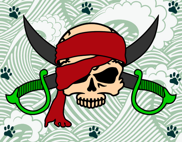 Dibujo Símbolo pirata pintado por falizx39