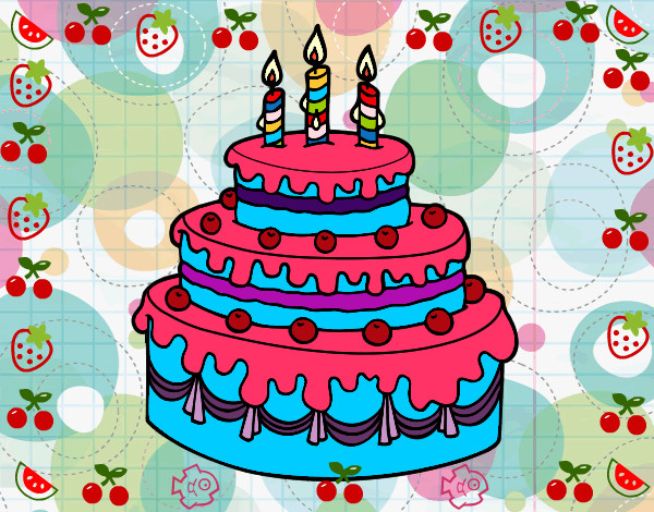 Dibujo Tarta de cumpleaños pintado por orilucia