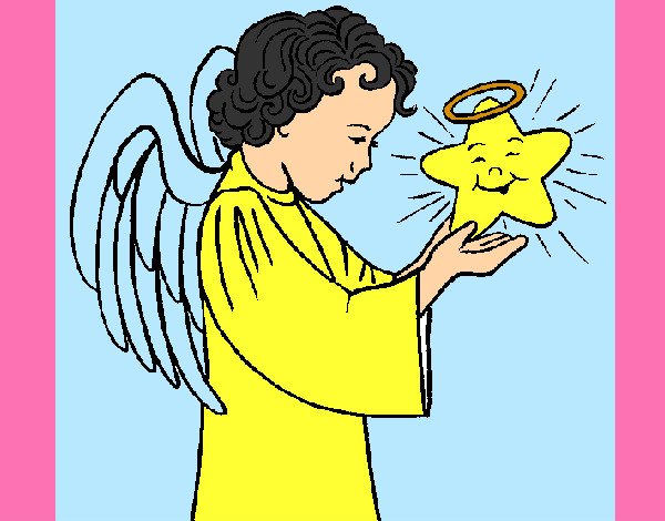 Dibujo Ángel y estrella pintado por linda01