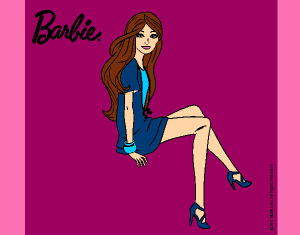 Dibujo Barbie sentada pintado por dianita12