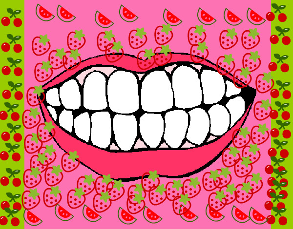 Dibujo Boca y dientes pintado por janisv