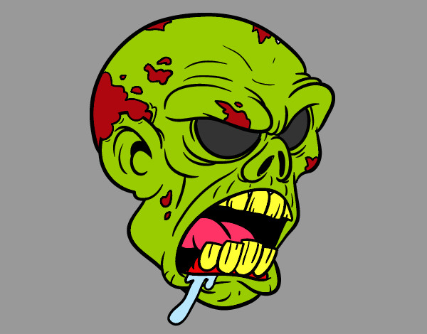 Dibujo Cabeza de zombi pintado por AlamLopez