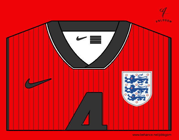 Dibujo Camiseta del mundial de fútbol 2014 de Inglaterra pintado por bresbiel 