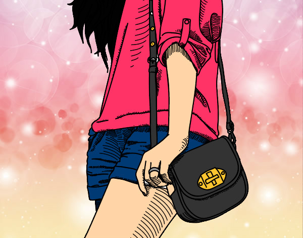 Dibujo Chica con bolso pintado por dianita12