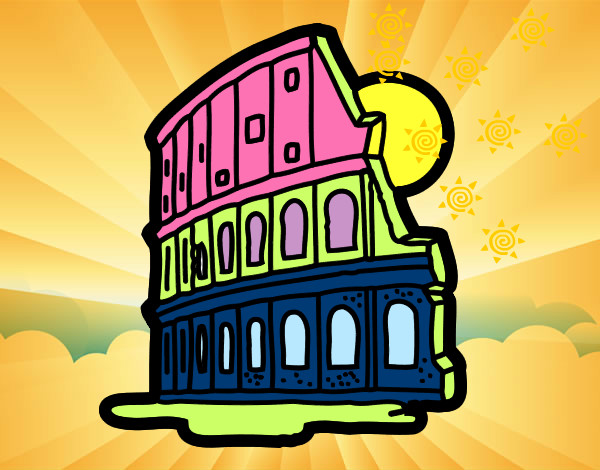 Dibujo Coliseo de Roma pintado por linda01