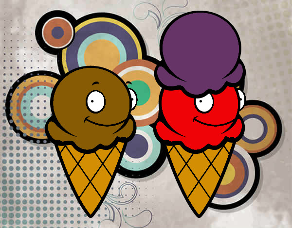 Dibujo Cucuruchos de helado pintado por LauM
