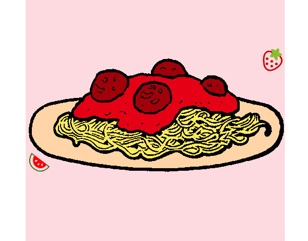Dibujo Espaguetis con carne pintado por EESganer