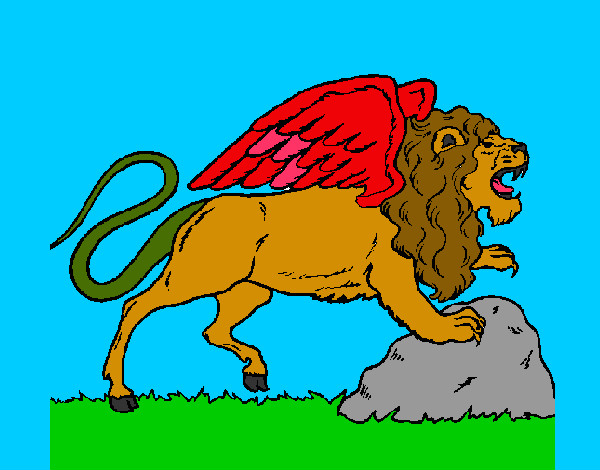 Dibujo León alado pintado por CalayMora