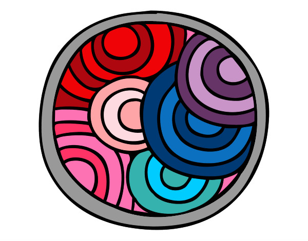 Dibujo Mandala circular pintado por LauM