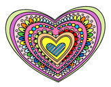 Dibujo Mandala corazón pintado por caroliiita