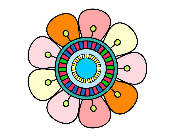 Dibujo Mandala en forma de flor pintado por caroliiita