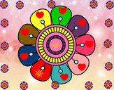 Dibujo Mandala en forma de flor pintado por linda01