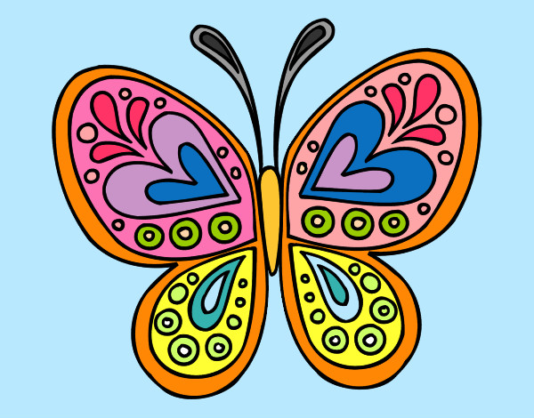 Dibujo Mandala mariposa pintado por chvilella