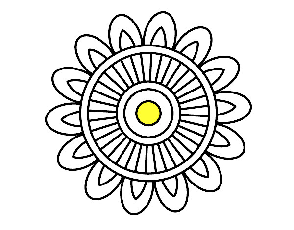Dibujo Mandala solar pintado por Editcita