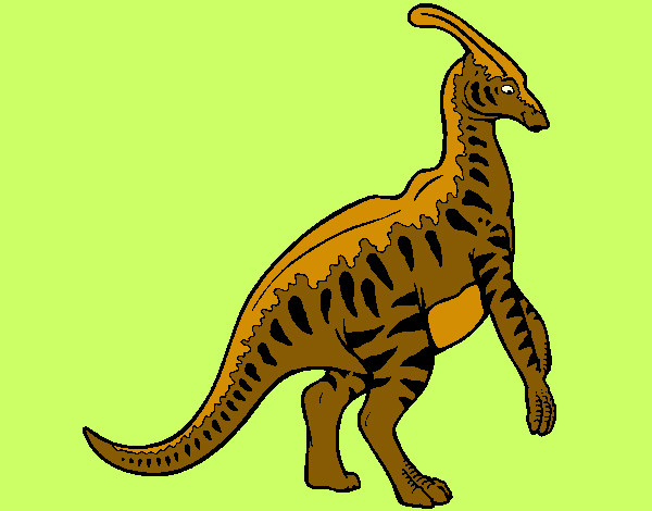 Dibujo Parasaurolofus con rayas pintado por jgojgjfdj