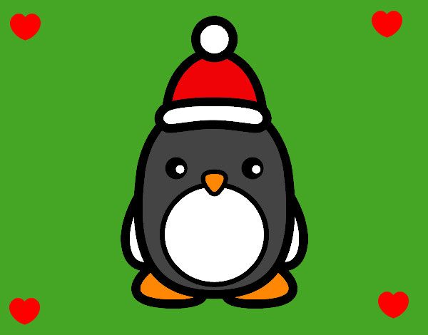Dibujo Pingüino navideño pintado por KunKai