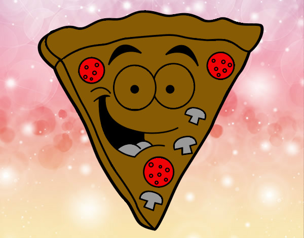 Dibujo Pizza feliz pintado por miley15