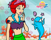 Dibujo Sirena con delfín pintado por KiaraJW