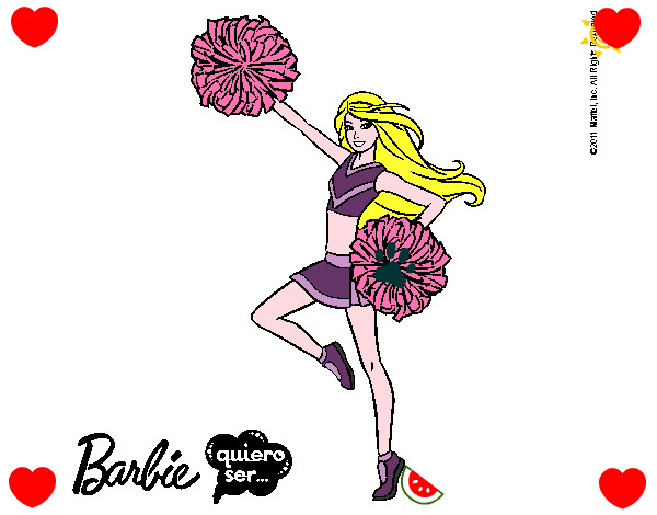 Dibujo Barbie animadora pintado por moncefd