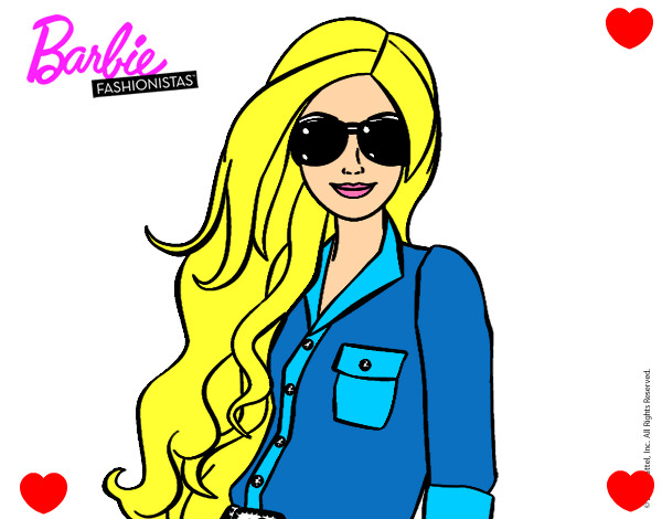 Dibujo Barbie con gafas de sol pintado por neyka