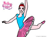 Dibujo Barbie en segundo arabesque pintado por Abrilaleuy