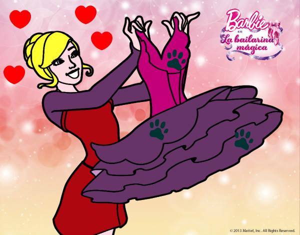 Dibujo Barbie y su vestido de ballet pintado por moncefd