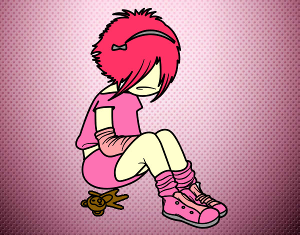 Dibujo Chica EMO pintado por jgojgjfdj