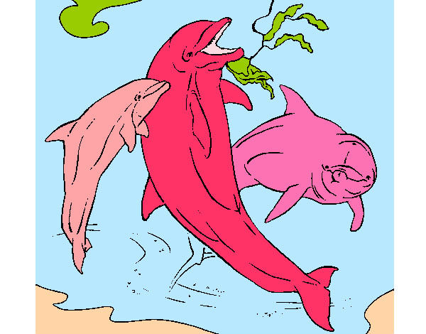Dibujo Delfines jugando pintado por jgojgjfdj