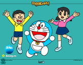 Dibujo Doraemon y amigos pintado por Osobal