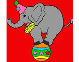 Dibujo Elefante encima de una pelota pintado por ALEPRONDA