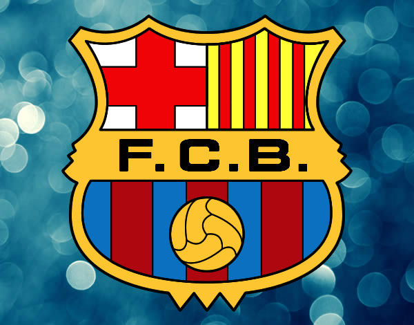 Dibujo Escudo del F.C. Barcelona pintado por neyka