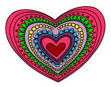 Dibujo Mandala corazón pintado por aymantouit