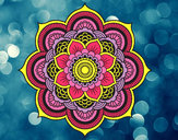 Dibujo Mandala flor oriental pintado por ureta