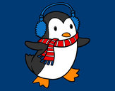 Dibujo Pingüino con bufanda pintado por hanita501