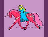 Dibujo Princesa en unicornio pintado por jgojgjfdj