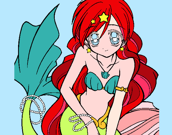 Dibujo Sirena 3 pintado por Picky