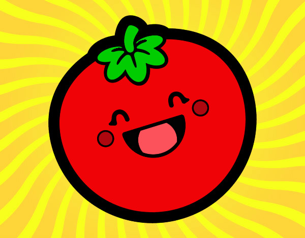 Dibujo Tomate sonriente pintado por jhol9