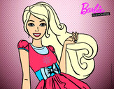 Dibujo Barbie con su vestido con lazo pintado por Cristy25