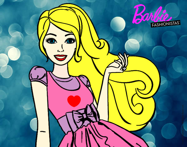 Dibujo Barbie con su vestido con lazo pintado por marisol999