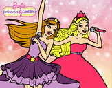 Dibujo Barbie y la princesa cantando pintado por jng9
