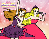 Dibujo Barbie y la princesa cantando pintado por marisol999