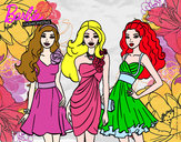 Dibujo Barbie y sus amigas vestidas de fiesta pintado por marisol999