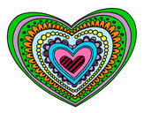 Dibujo Mandala corazón pintado por debora2100
